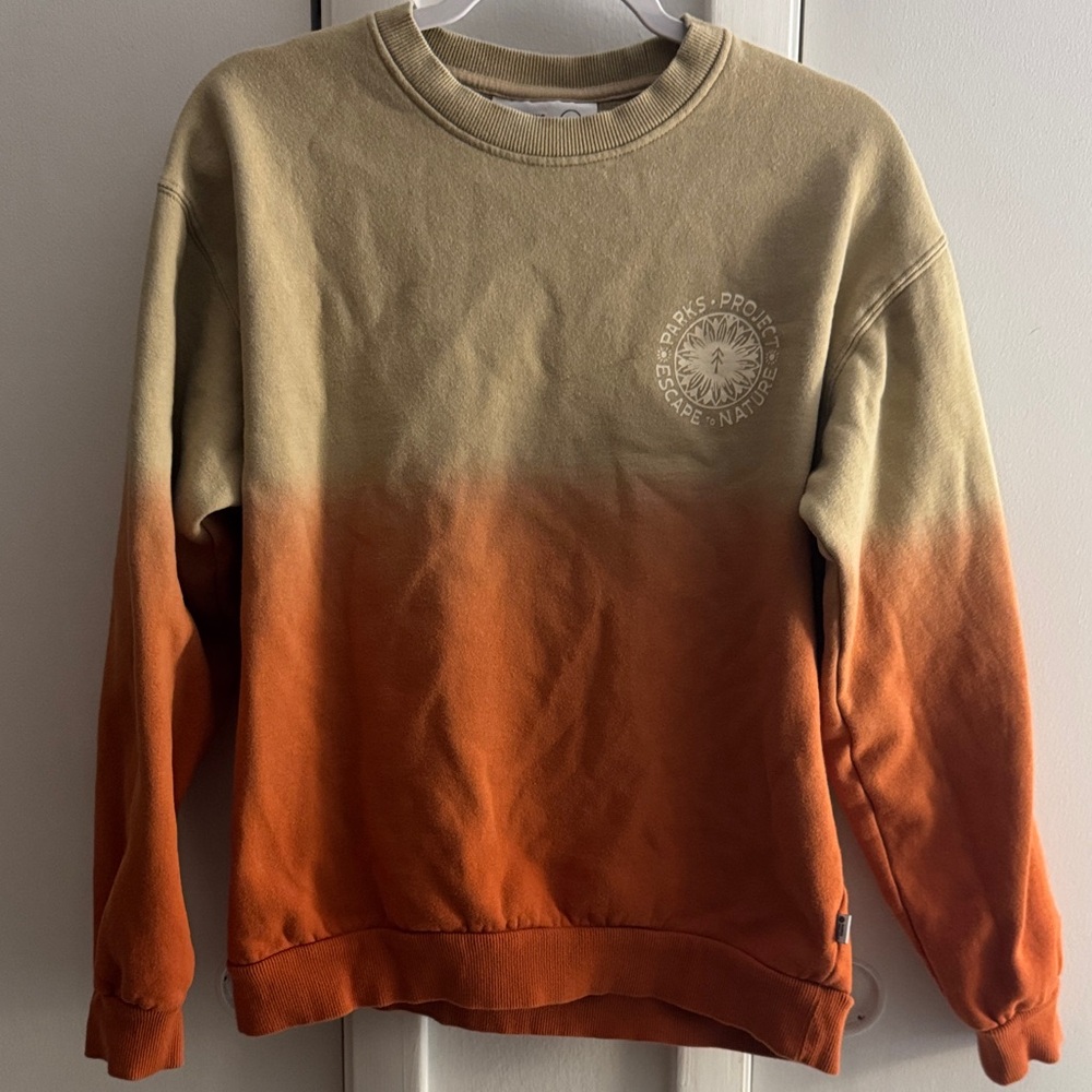 Parks Project Tan to Orange Ombre Crewneck Sweater
